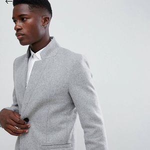 Only & sons overcoat with stand up collar
